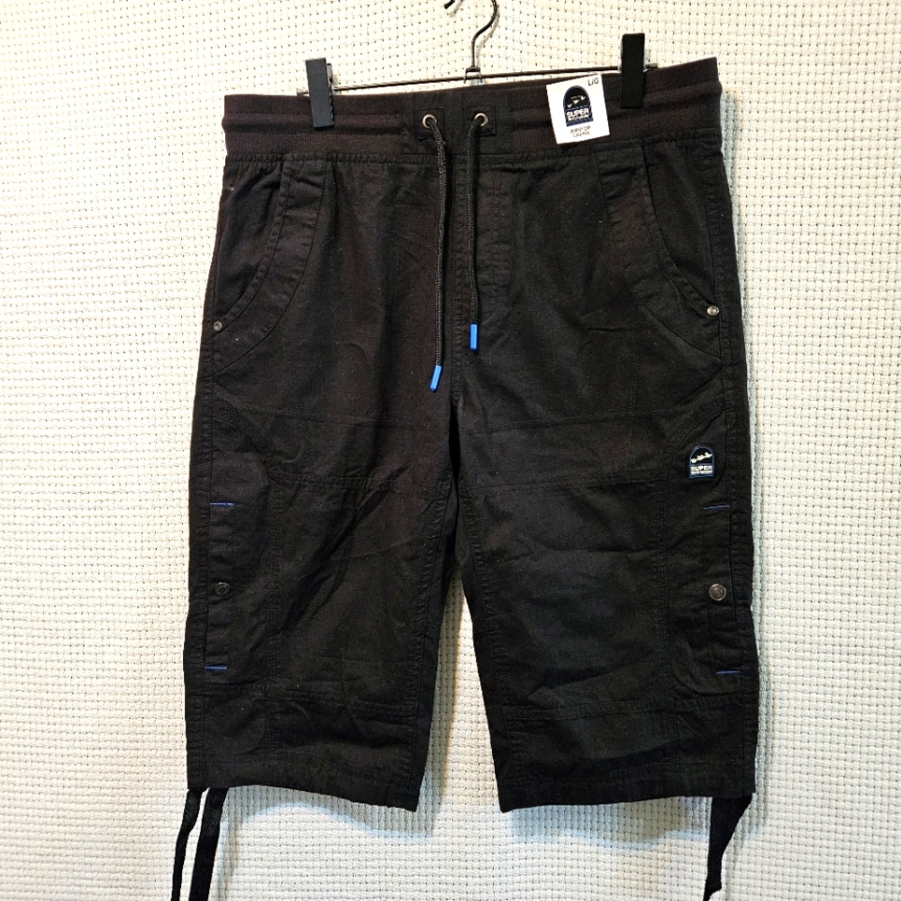 Super Triple Goose Size Lg Black Cargo Women's Capris NWT